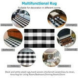 KaHouen Buffalo Check Rug, Washable 27.5''x43'' Black & White, Porch ...