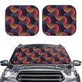 thumbnail image 2 of Xecao Circular Stripes for Foldable Car Sun Shades (2-Pack) offer sun protection with an easy-fold design for convenient windshield shading., 2 of 7