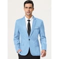 thumbnail image 2 of Blazer de hombre Slim Fit Blazer de un solo botón Traje de baile de graduación Abrigo deportivo Azul claro L, 2 of 6