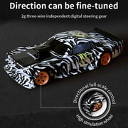 1/43 Scale Mini RC Drift Car with Adjustable Gyroscope, 2.4G Full Proportional 4WD Alloy Mini Remote Control Racing Car with LED Lights, Drift Racing Model for Hobbyist - RTR