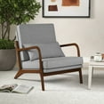 thumbnail image 2 of Costway 1 PCS Modern Accent Chair Upholstered Leisure Armchair with Rubber Wood Armrests & Legs, 2 of 8