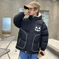 thumbnail image 2 of Odeerbi Teen Boys Girls Hooded Puffer Jacket Halloween Pumpkin Winter Coats Thermal Padded Coat Down Jacket Warm Clothes 5-16 Years Kids Long Sleeve Outerwear Heavy Coat Black, 2 of 5