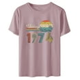 thumbnail image 2 of Kayannuo Short Sleeve Womens Tops Graphic Tees Women Valentine's Day 1974 Vintage Shirt For Women 50th Birthday Gifts 1974 Birthday Gifts Idea Retro Short Sleevel T Shirts Party Tops Tees, 2 of 4
