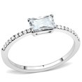 thumbnail image 1 of Women High Polished Stainless Steel Ring with Cubic in Clear - Size 8, 1 of 1