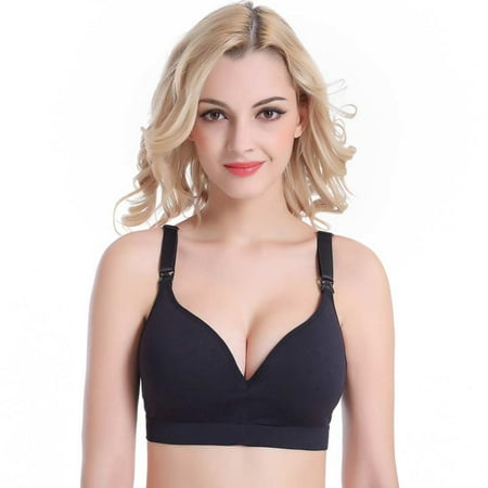 

Useful Women Seamless Padded Bras Ladies Wire-Free Bra Size M-XXL B C Cup Hot Black L