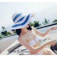 thumbnail image 1 of Sombrero de verano para mujer, estilo clásico, con rayas blancas y negras, sombrero de paja grande para playa, sombrero protector solar, 1 of 3
