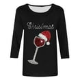 thumbnail image 5 of fheaev Ugly Christmas Shirt for Women Fashion Xmas Printed 3/4 Sleeve Round Neck T-Shirt Loose Vacation Xmas Holiday Party Pullover Tunic Top Blouse, 5 of 5