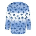 thumbnail image 3 of Fengqque T-shirt de Sport à Manches Sept pour Hommes, Col Rond, Bleu G(L), 3 of 4