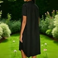 thumbnail image 5 of BXINGOHAI Women Dresses Summer Casual Short Sleeve Button Down Shirt Dresses Beach Cover Up with Pockets Black S, 5 of 6