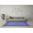 thumbnail image 3 of Ahgly Company Machine Washable Indoor Square Southwestern Blue Country Area Rugs, 6' Square, 3 of 4