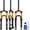 Gold-24 inch, variant on 20/24 inch Bike Suspension Air Fork-120/140mm Travel, 100mm Hub Spacing, 1-1/8" Straight Tube Manual Lockout QR 9mm MTB Front Forks, Max 2.5" Tires