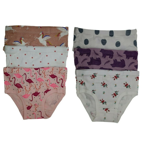 6 Packs Toddler Little Girls Kids Underwear Cotton Briefs Size 2T 3T 4T 5T 6T