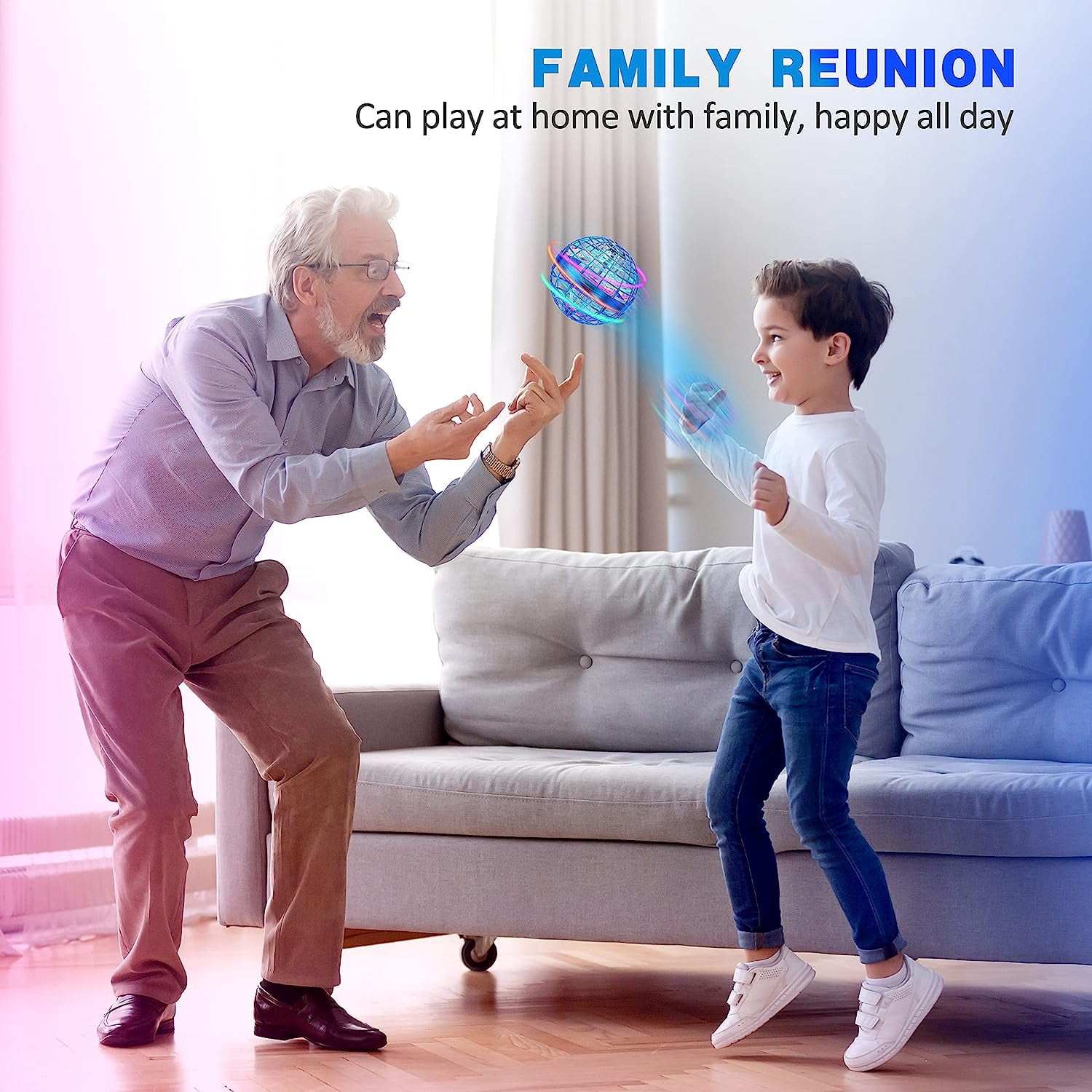 Flying Ball Toys, Hover Orb, 2025 Upgrade Flying Orb Ball Hand 360°Rotating LED Lighting Effects Cool Toys UFO Toys Safe for Kids Teen Adults Indoor Outdoor Flying Mini Drone