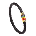 thumbnail image 3 of Pulsera de piel de vaca tejida, pulsera de arcoíris, colorida, moda, cobre, hebilla magnética, joyería, 3 of 5