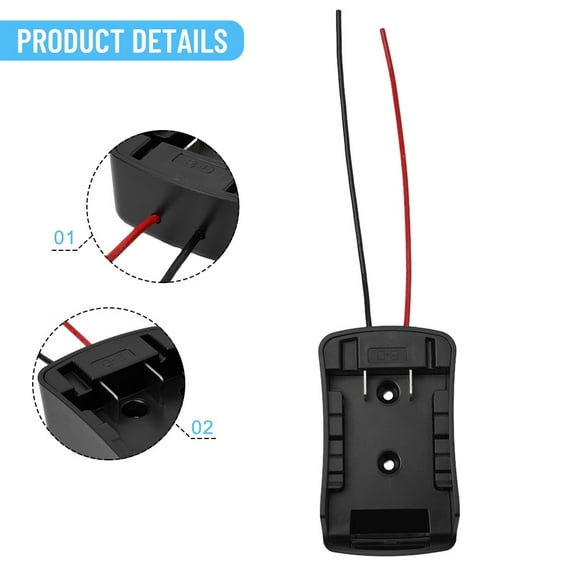 Battery Adapter Converter for 18V Li-Ion Battery with Wires Power Tool
