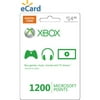 Xbox Live 1200 Points Card (email Delive