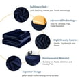 thumbnail image 6 of PiccoCasa Plush Flannel Fleece Throw Twin Full Queen King Bed Blanket Navy Blue 90" x 90", 6 of 7