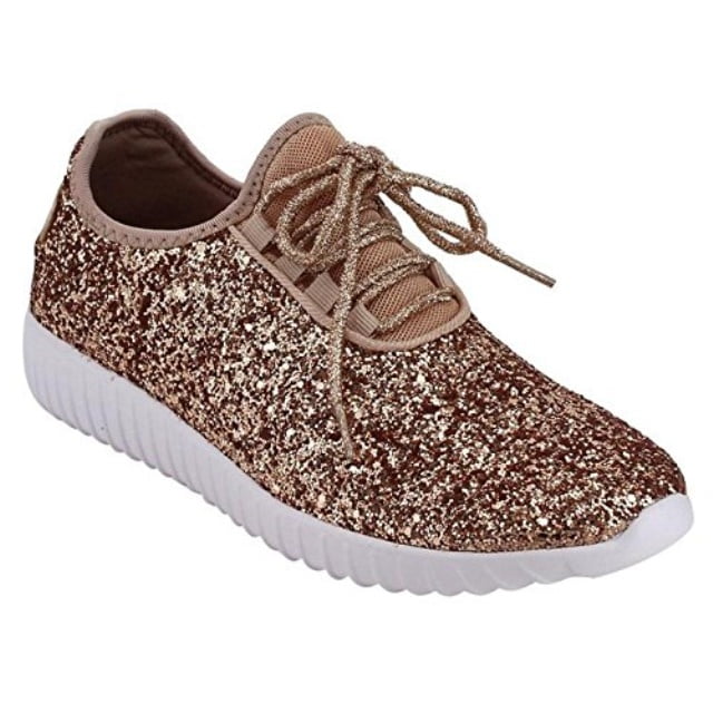 rose gold glitter trainers