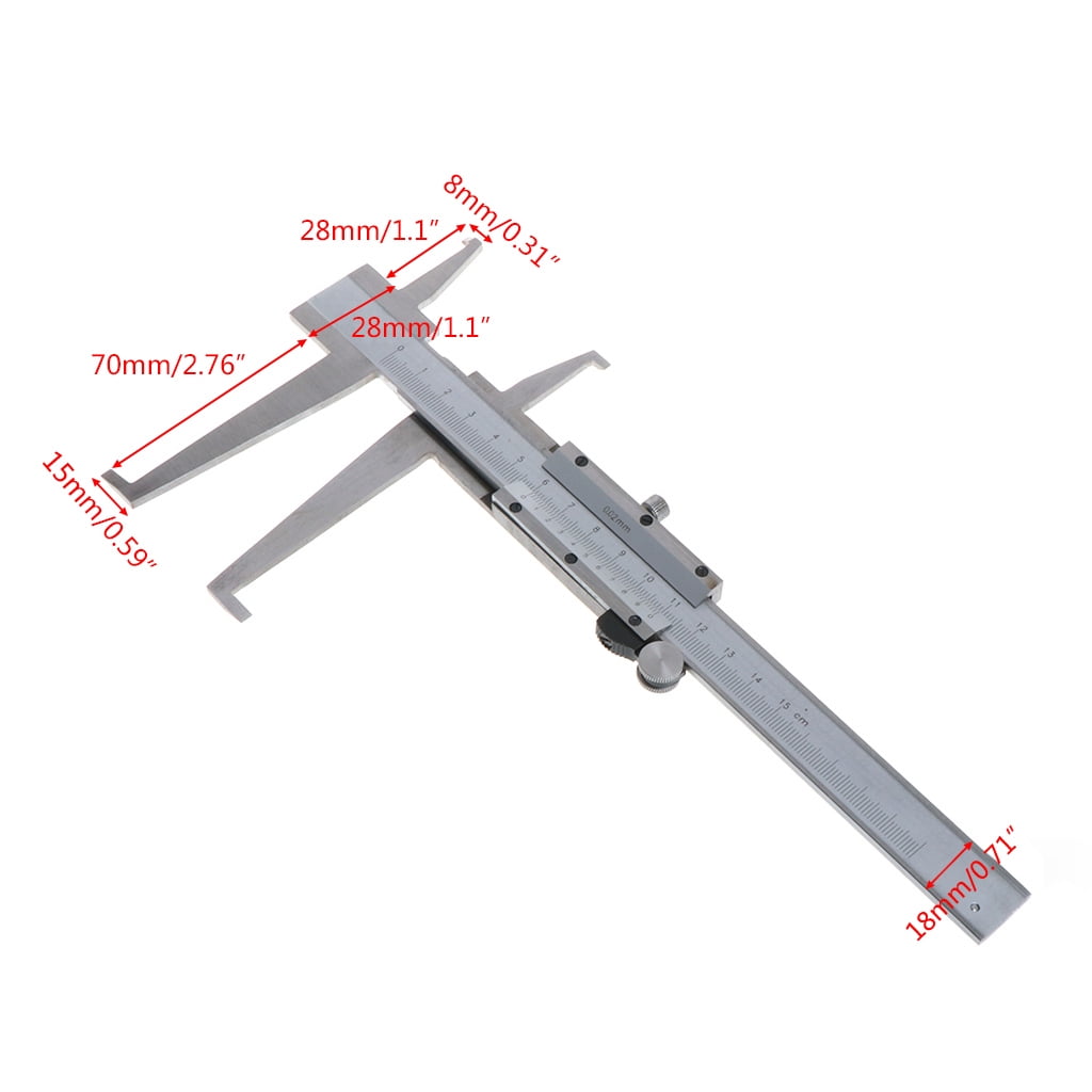 Yokua 150mm/0.02 Stainless Steel Inner Calipers 2 Claw U1JB Caliper Measuring Tool