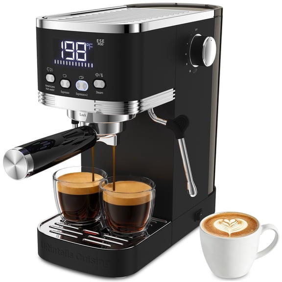 URintells Cuising 20 Bar Espresso Machine with Milk Frother, 1350W Coffee Maker for Americano, Cappuccino, Latte, Stainless Steel