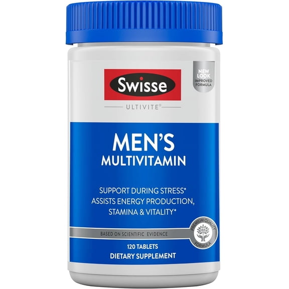 Swisse Men's Multivitamin, Fills Essential Nutrient Gaps & Supports Overall Wellbeing, 120 Tablets