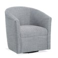 thumbnail image 3 of JERFIT Modern Swivel Barrel Chair with High Back, 360° Rotation, Indigo Blue Herringbone Fabric, for Living Room, Bedroom, Office, 3 of 6
