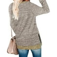 thumbnail image 3 of Womens Casual Long Sleeve Round T Shirts Blouses Sweatshirt Crewneck Pullovers Color Block Long Sleeve Side Split Tunic Tops, 3 of 3