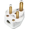 thumbnail image 2 of 5 Amp Round Pin Plugs Mains Plug 3 Pin Lighting Plugs for Stage Lighting Lamp (White 10 pcs), 2 of 5