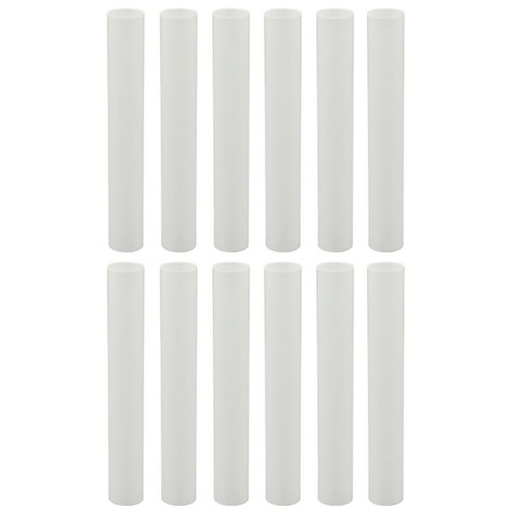 6 Inch White Plastic Candle Cover For Candelabra Base Lamp Sockets, 12 Pieces