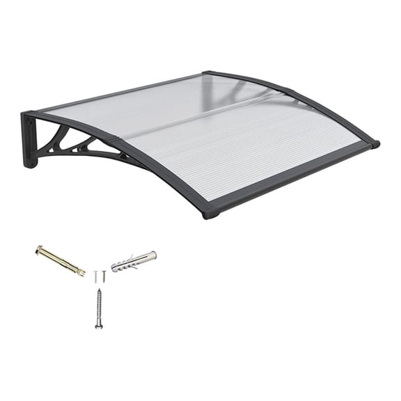 Awning for Door Entrance,40x48 Inches Window Awnings for Doors Canopy Polycarbonate Cover Patio Door Awning UV Rain Snow Sunlight Protection Hollow Shee