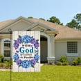 thumbnail image 2 of AMHNF Linen Garden Flag with God All Things Are Possible for Spring Summer Home Outdoor Garden Yard Door Decor 12x18 inch, 2 of 5