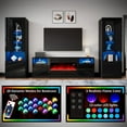 thumbnail image 7 of Merluxy Fireplace TV Stand with 36" Fireplace, LED Light Entertainment Center, Modern Wood Texture Storage Cabinet for TVs up to 80", 70"es, Black, 7 of 7