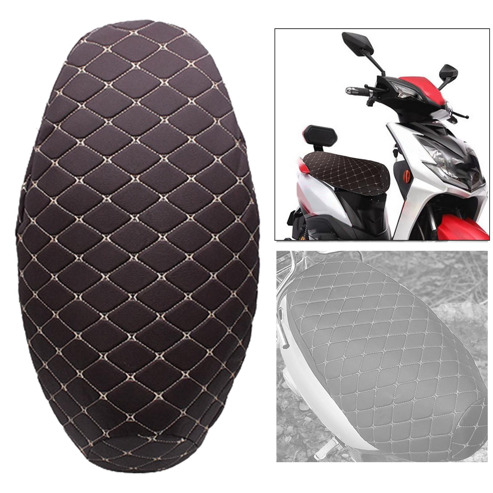Housse De Siège Moto Imperméable En Cuir PU - Élastique, Respirante, Pour La Plupart Des Motos (noir, Marron, Argent) - 13