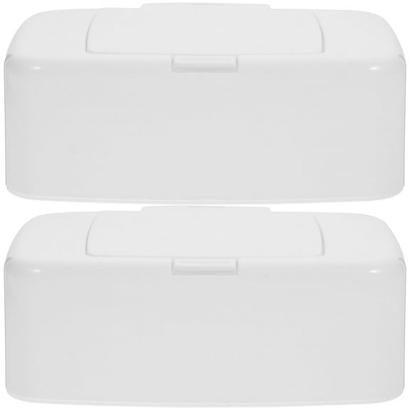 BESTONZON 2pcs Plastic Wipes Container White Refillable Storage Home Use Diaper Bag Use