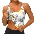 thumbnail image 3 of Pofeuu New York Print Sports Bra for Women Sexy Vest Yoga Running Gym Fitness Crop Bras Tops-Large, 3 of 8