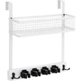 thumbnail image 7 of Over the Door Broom Holder with Cleaning Supply Organizer, Wooden Mop and Broom Holder Wall Mount, 4 Grips, 2 Hooks, No-Drill Storage Rack, Mop Hanger for Laundry Room, Garage, Storage, 7 of 7