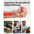 thumbnail image 4 of Leander Mens Magnetic Bracelets, Classic Balck Titanium Stainless Steel Bracelet with Natural Hematite Magnet Stones,Men's Jewelry Gifts, 8.66 inch, 4 of 7