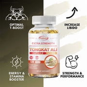 Tongkat Ali Capsules - Energy, Increased Muscle Mass, Improved Athletic Performance, and Improved Blood Circulation - 120 Count