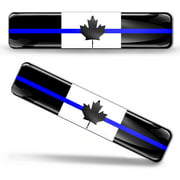 2 x 3D Domed Silicone Stickers Decals UK USA Canada Thin Blue Line Police Support Flag Car Motorcycle Helmet F 62