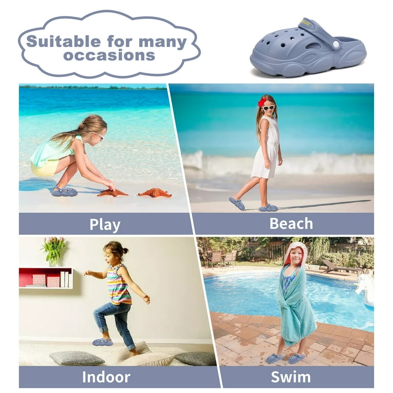 BMINFEE Kids Water Shoes - Toddler Clogs & Slides For Beach, Garden, Pool | Quick-Dry EVA, Adjustable Strap, Anti-Slip Sole