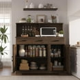thumbnail image 7 of Ataucjin Farmhouse Sideboard Buffet with Microwave Stand, Barn Doors Buffet Storage Cabinet with Drawers and Shelves, Wood Coffee Bar Cabinet for Kitchen, Dining Room, Living Room, 7 of 7