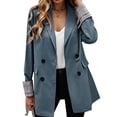 thumbnail image 2 of Chaqueta De Traje De Mujer, Botones De Doble Fila Elegante Chaqueta De Traje De Bolsillo De Manga Larga Para Mujer Para Citas Para Club ANGGREK JI1711, 2 of 4