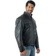 thumbnail image 2 of Reed® Mens Vented Leather Motorcycle Jacket with Light Reflector (3xl), 2 of 3