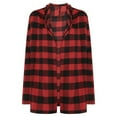 thumbnail image 4 of Long Sleeve Jacket Plaid Cardigan Fall Fashion Checkered Coat Top, Red XL, Size S-5XL, 4 of 9