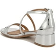 thumbnail image 4 of Naturalizer Womens June Strappy Low Block Heel Dress Sandal Silver Leather 8M, 4 of 5