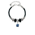 thumbnail image 2 of Delight Jewelry Silvertone Small Royal Blue Paw Aunt Celtic Knot Leather Bead Bracelet, 7"+2" Extender, 2 of 4