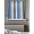 thumbnail image 5 of Blue Gray Ombre Tier Curtains 45 Inch Length, Sheer Curtains for Bedroom Living Room Window Vintage Country Wooden Rod Pocket Voile Drapes Kitchen Curtains Small Half Window 27.5"x45" 2 Panels, 5 of 6