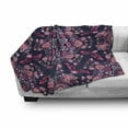 thumbnail image 3 of Ethnic Soft Flannel Fleece Throw Blanket, Spring Nature Blossoms Abstract Traditional Style Exotic Fantasy, Cozy Plush for Indoor and Outdoor Use, 50" x 70", Indigo Pink Pale Pink, by Ambesonne, 3 of 6