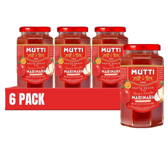 Mutti Marinara Pasta Sauce, Rossoro Tomato, 24 oz. | 6 Pack | Italy’s #1 Brand of Tomatoes | Fresh Taste | Vegan Friendly & Gluten Free | No Additives or Preservatives
