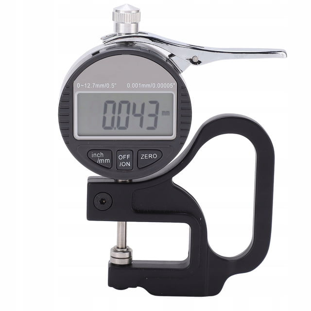 0.001 - 12,7 mm pantalla digital 100 / 1000 medidor de espesor / instrumento / instrumento, adecuado para papel, película, tela, cinta adhesiva, reloj electrónico